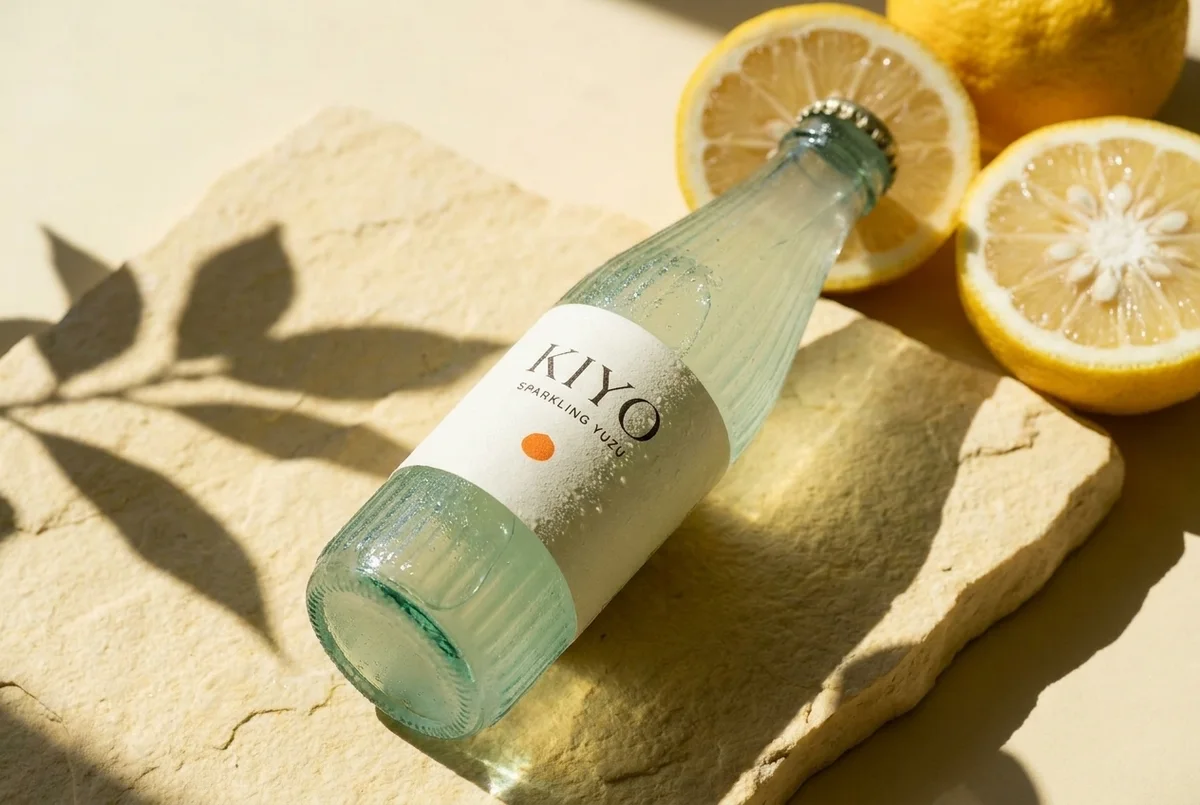 Citrus drink campaign with sculptural studio lighting